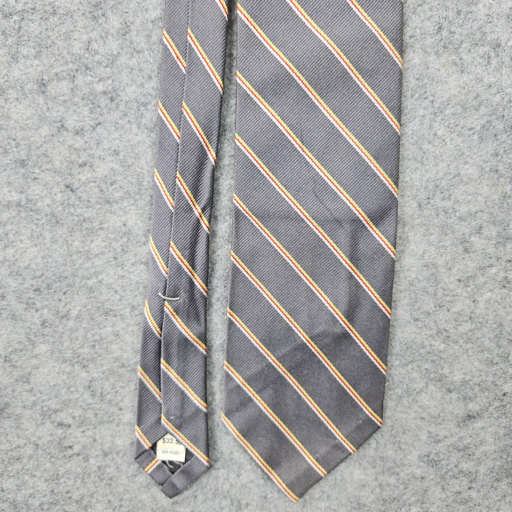 Vintage Polo Ralph Lauren Men's‎ Gray Necktie 3x56 Silk Striped Regimental Tie